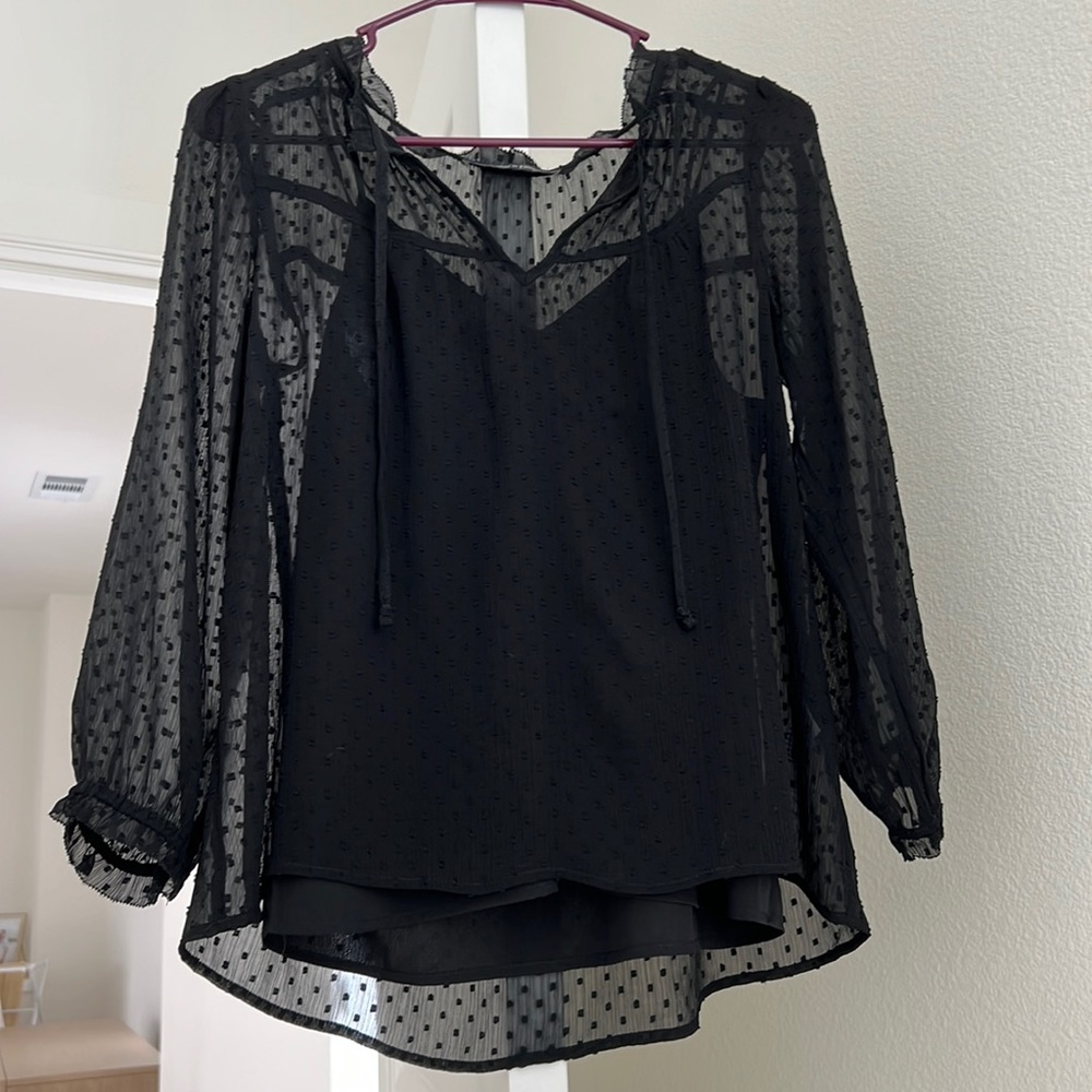 Abercrombie Black Eyelet Blouse